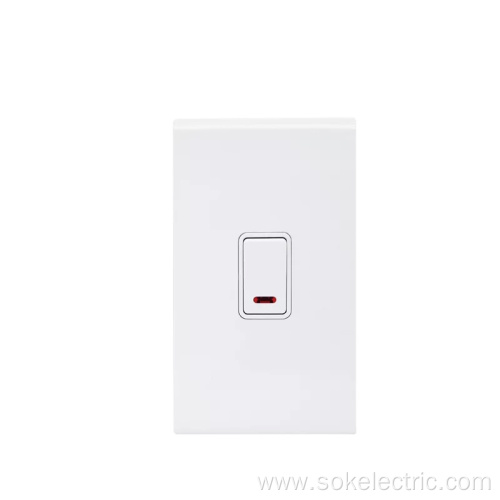 45A250V Double Pole Switch with Neon White 86x147mm